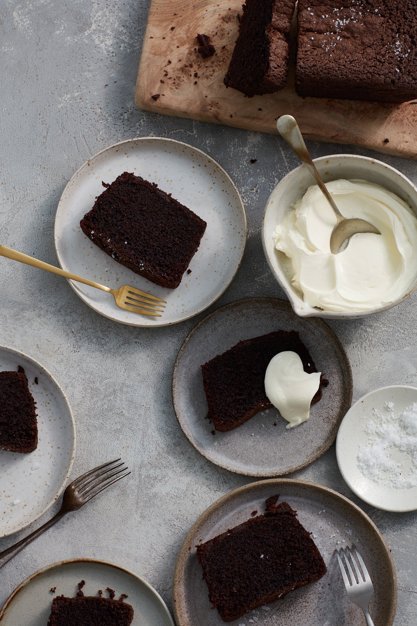 Chocolate olive cake with sea salt
