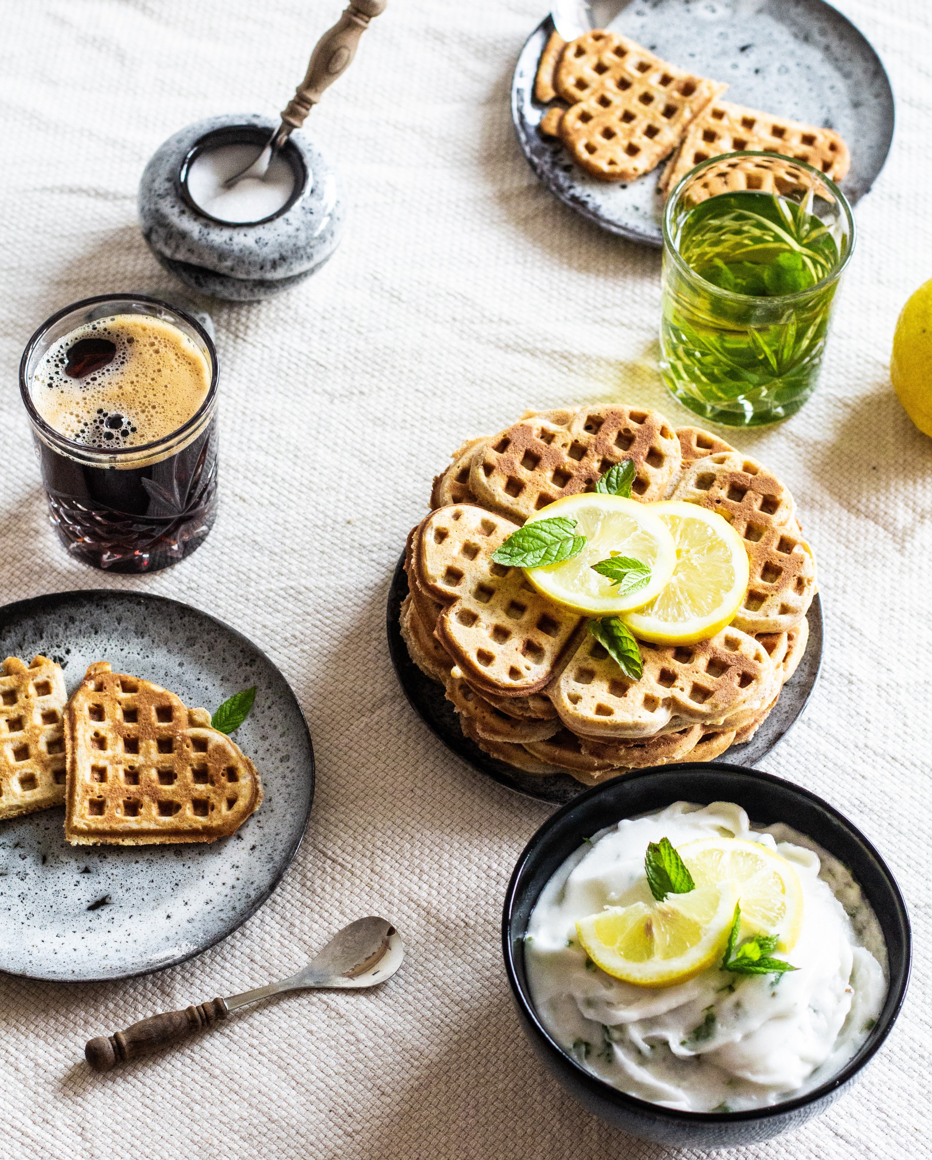 Waffles and sorbet
